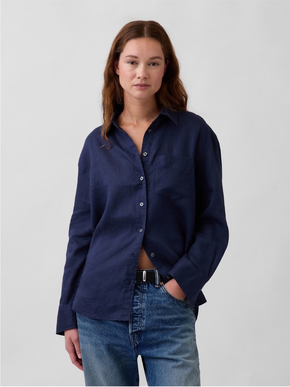 GAP Navy Blue Button-Down Shirt